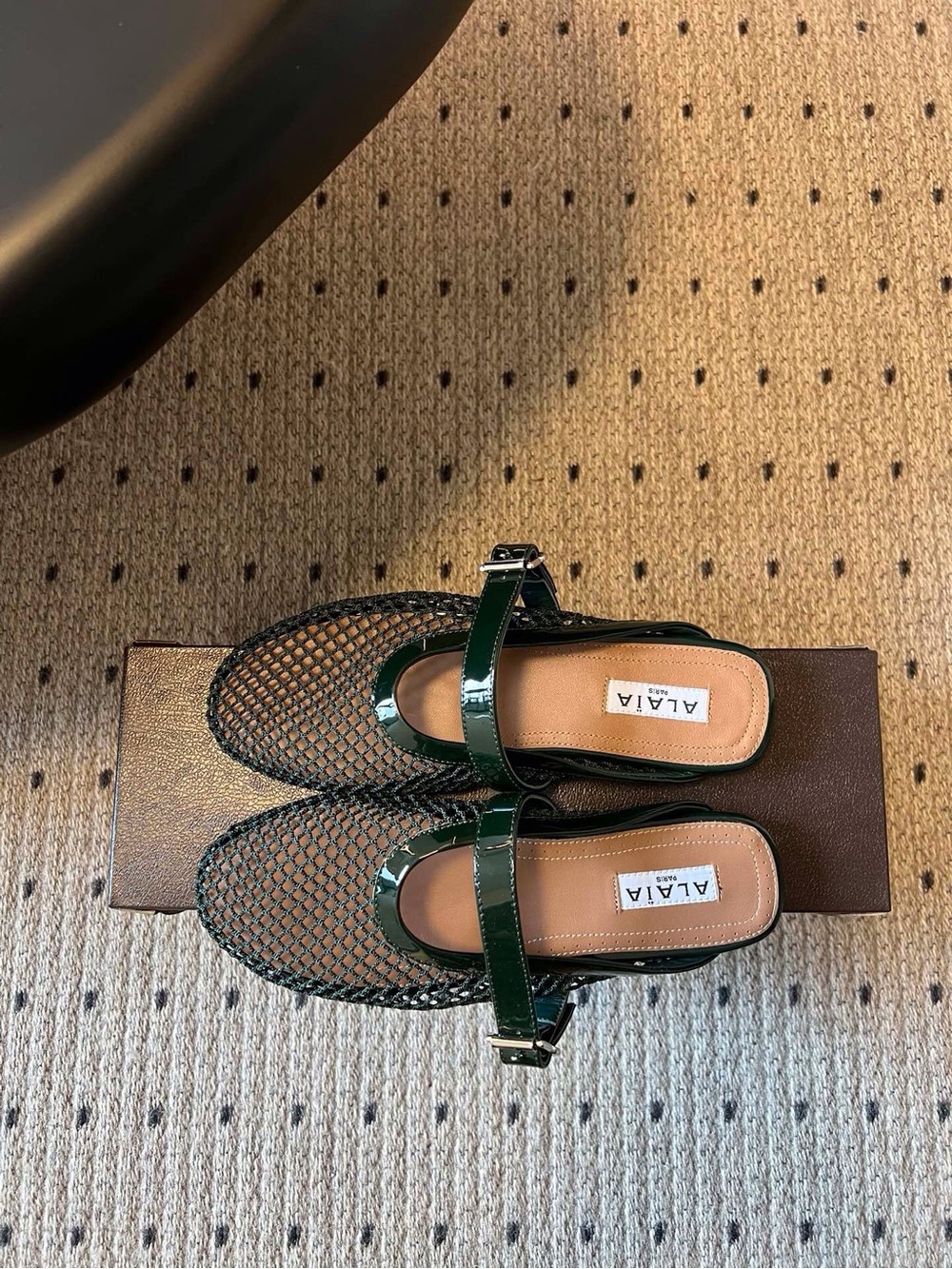 Alaia Mesh Mary Jane Flats